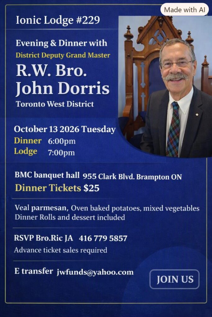 26.10.13 R.W.Bro. J Dorris Reception